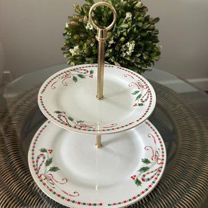 Christmas Charm-Delight-Holiday-Harmony 2 Tier Dessert Display by GIBSON DESIGNS